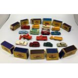 Thirteen unboxed Lesney Matchbox series diecast model vehicles, including No. 46 Morris Minor