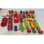 An assorted quantity of boxed and loose play worn/repainted die-cast model vehicles, approx. 35+,