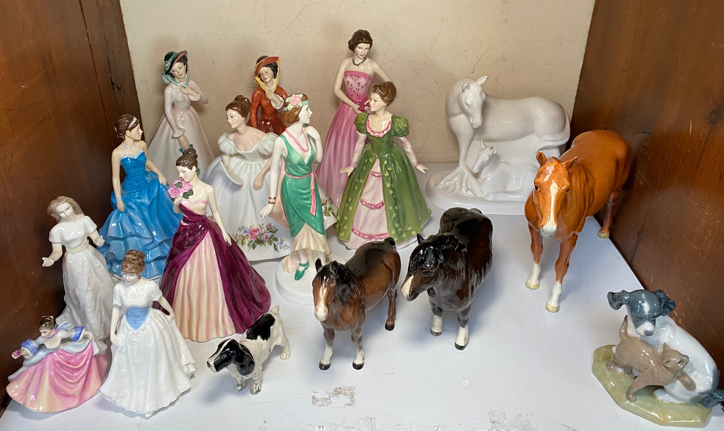 Royal Doulton porcelain figures Samantha HN 3304, ‘Tender is the Heart HN 5250’, ‘Julia’, ‘Gemma