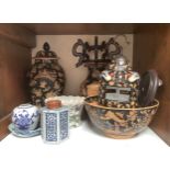 Various Chinese ceramics including a large matching bowl, ginger jar and vase decorated with figures