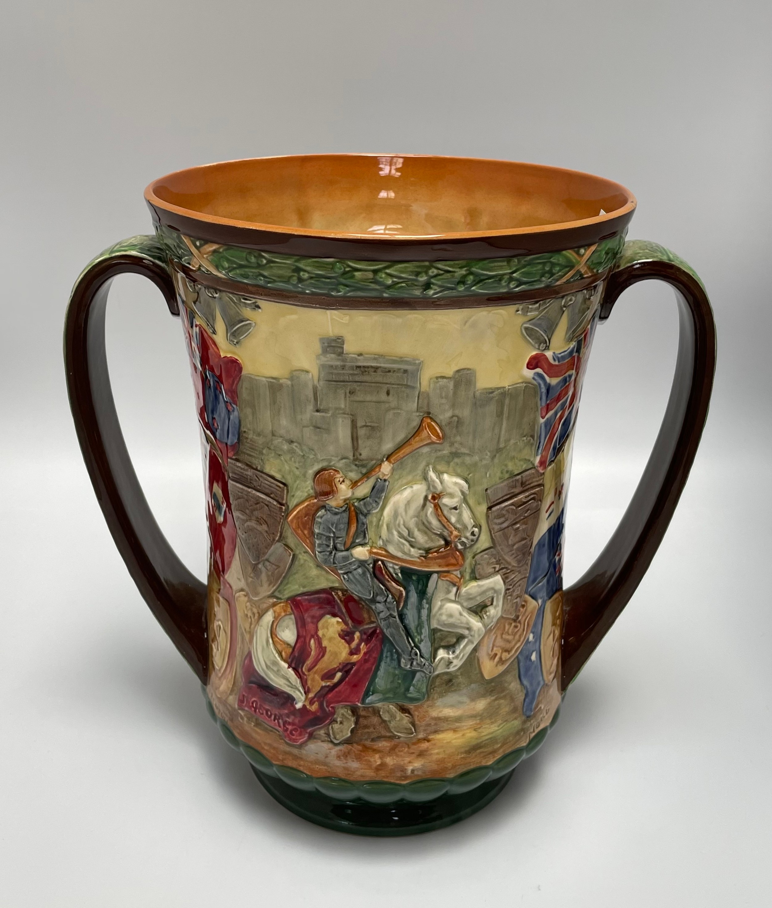 A Royal Doulton twin-handled vase to commemorate the Coronation of George VI & Elizabeth May 1937,