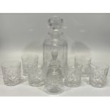 A set of 6 Webb Continental hand-cut lead crystal whisky tumblers, together with a Webb crystal