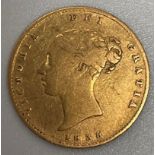 A Victorian Young Head, 1838 22ct gold half-Sovereign, gross weight approximately 4.0g, F