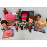 Various Gerry Anderson model puppet heads, together with some Terrahawks memorabilia and some models