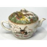 A 19th century Chinese porcelain small teapot, or invalid feeder, of European teacup form with short