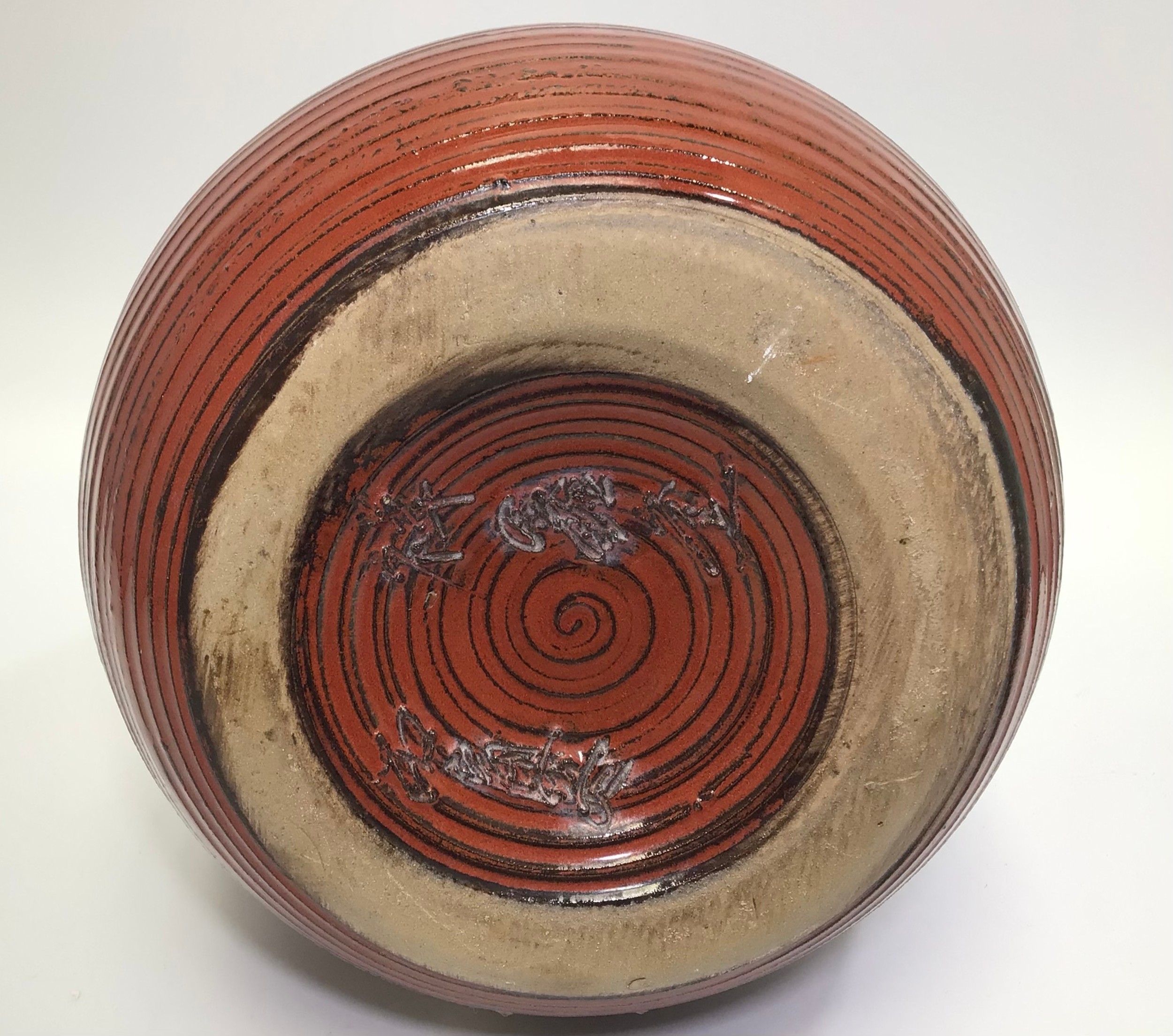 A 20th century Chinese stoneware pottery vase, of bulbous form with flared rim, crackle-glaze top - Image 2 of 2