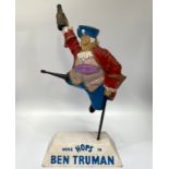 An advertising bar ornament for Ben Truman, modelled as a jumping peg-leg pirate, celluloid figure