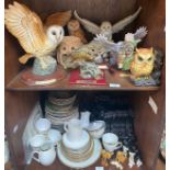 Eight various ceramic models of owls including Leonardo, The Juliana Collection, Giovanni and