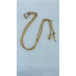 A 9ct gold close curb link chain, weighing 9.2 grams, 22 inches.