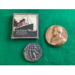 A replica Lusitania medal to mark the German sinking of the ship in 1915, which claimed nearly 1,200