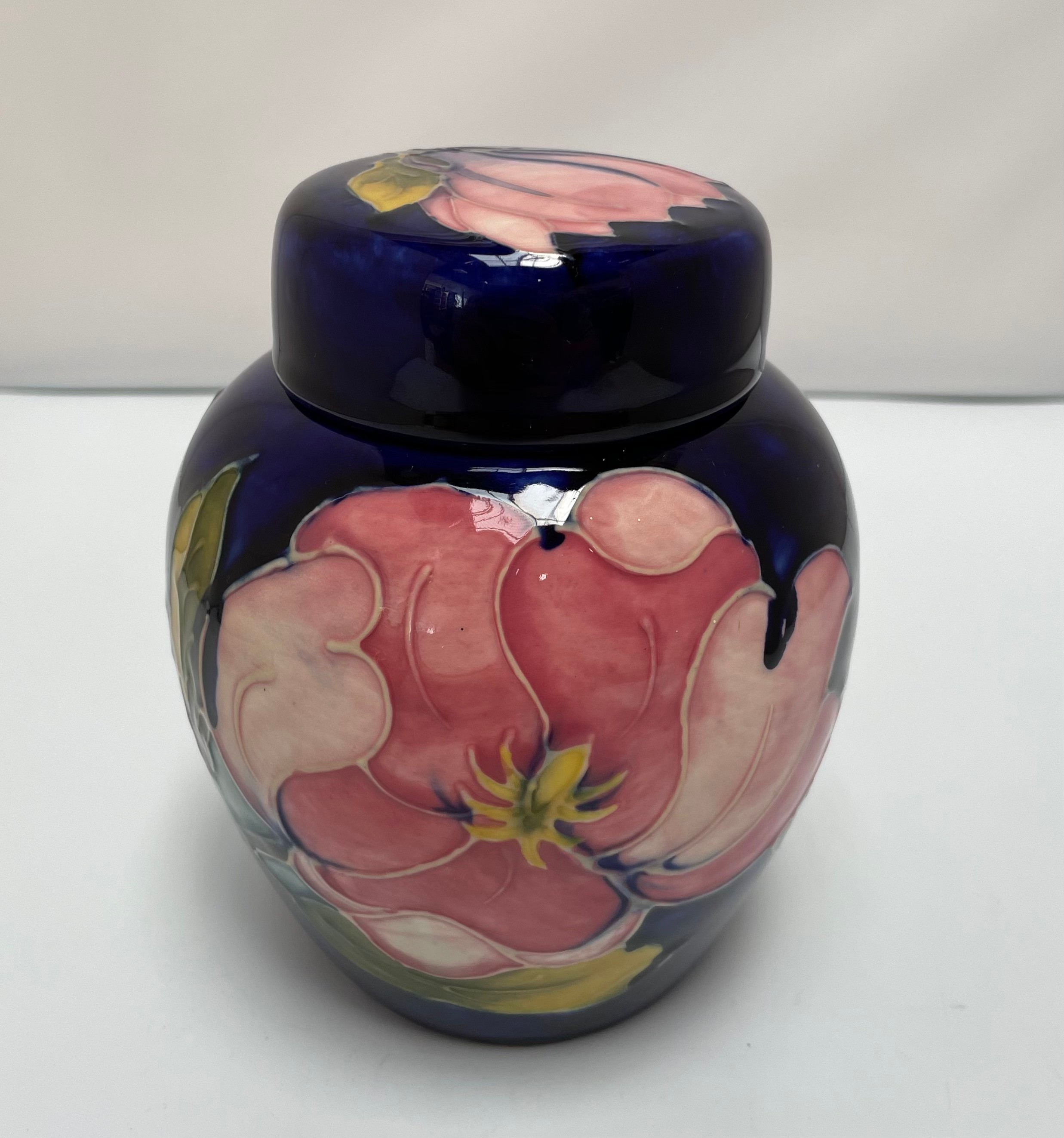 A Moorcroft Pottery ginger jar and cover, in the Magnolia pattern, with impressed and painted - Image 3 of 4