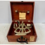 A Freiberger marine sextant, No.61227, grey finish, with various lenses and filters, examination