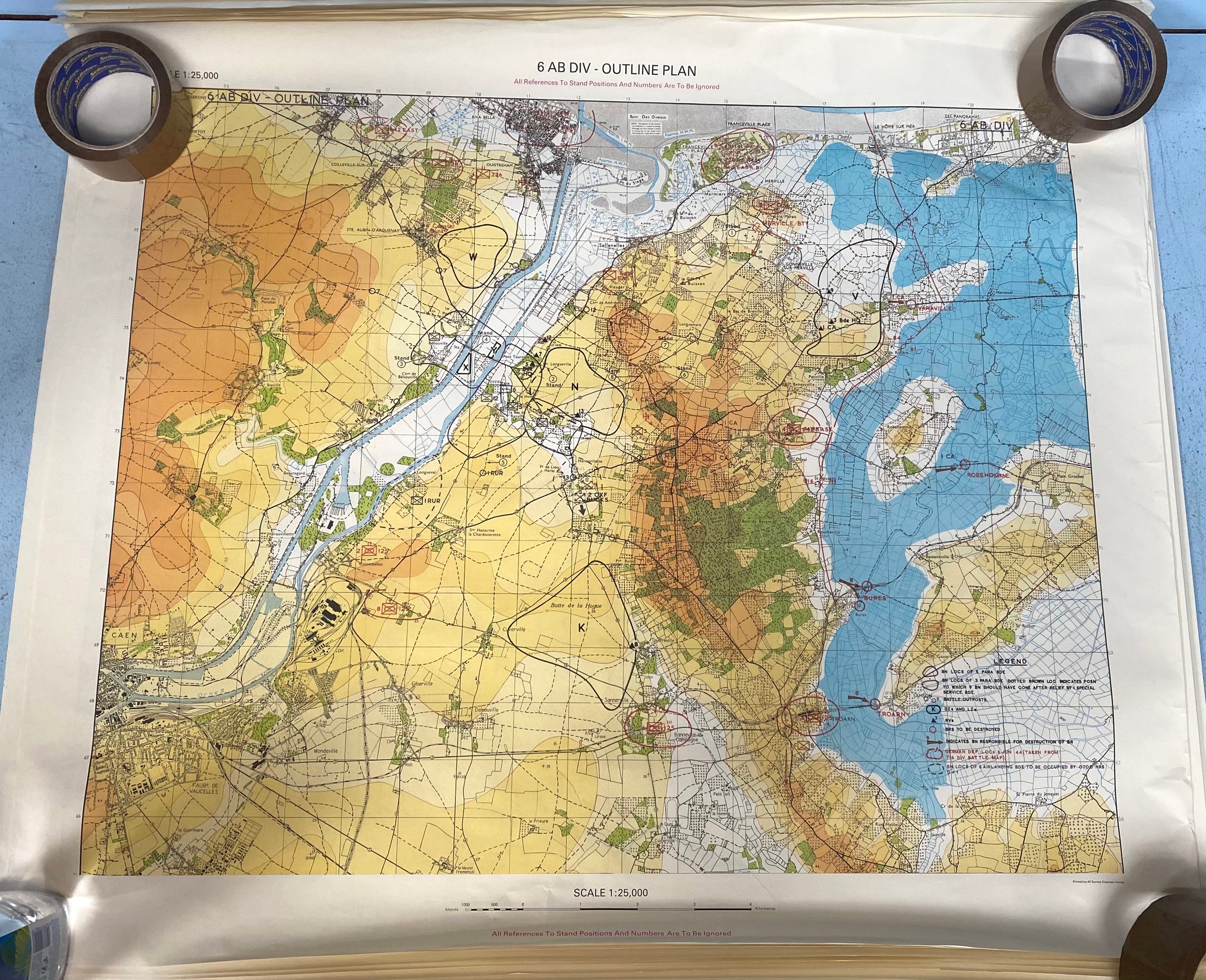 Fifteen assorted loose colour D-Day maps/plans for Normandy, scale 1:25,000, entitled ‘6 AB Div -