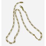 An 18ct yellow gold necklace, in a rope twist and plain link design, weighing 6.9 grams, 16 inches