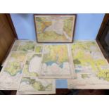 A collection of assorted loose coloured charts/maps, including ‘Langston Harbour’, ‘Lyme Regis’, the