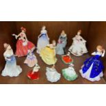 Various porcelain Royal Doulton ladies including ‘Laura HN 3136’, ‘Country Rose HN 3221’, ‘Dorothy