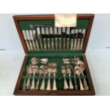 An Arthur Price silver-plated canteen of cutlery comprising 84 pieces in wooden box with leaflet and