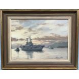 Roger Roland Sutton Fisher (1919-1992) HMS Ark Royal returning to Devonport for the last time’,