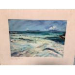 Angela Gordon-Webb (Contemporary) Abstract seascape impasto oil on canvas, unframed, 80 x 60cm,