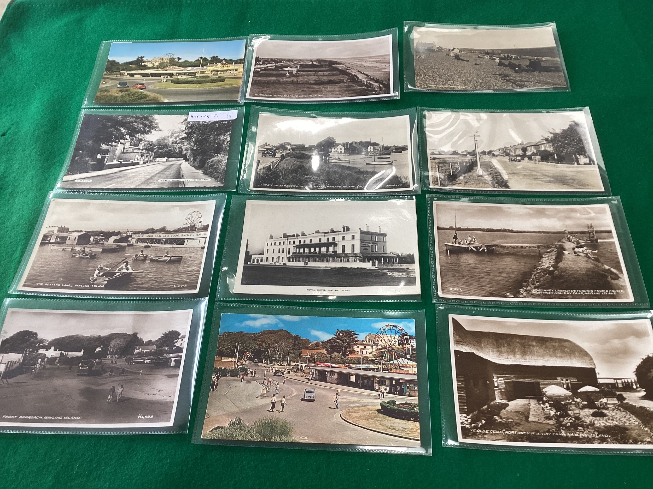 Approximately 90 standard-size postcards – most in plastic sleeves - of Hayling Island from - Image 4 of 4