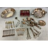 A set of six silver teaspoons together with eight Rolex Bucherer teaspoons and a quantity of