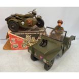 An Action Man 'German Army Motorcycle & Sidecar, by Cherilea Toys, in original box, together with an