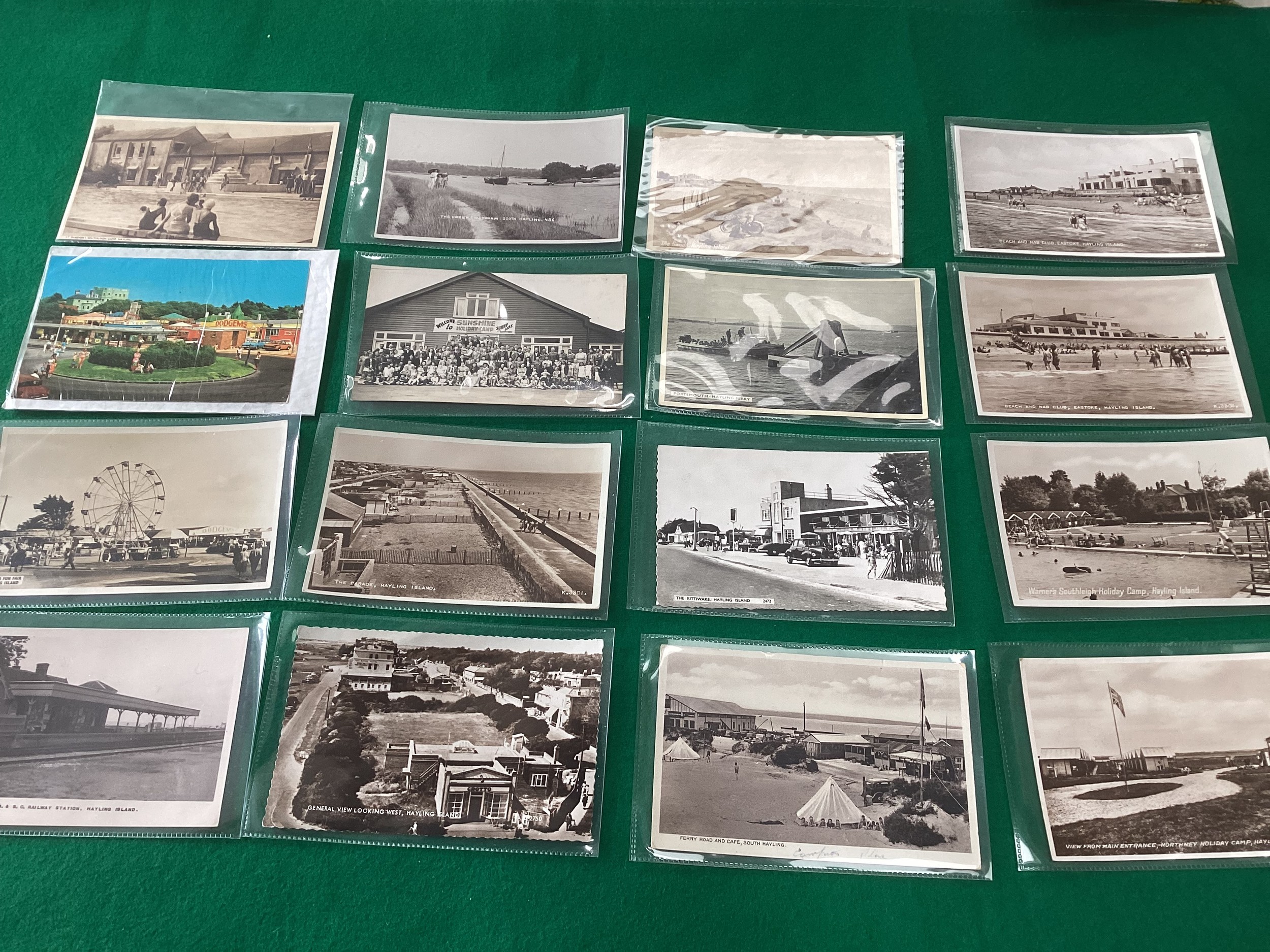 Approximately 90 standard-size postcards – most in plastic sleeves - of Hayling Island from - Image 2 of 4