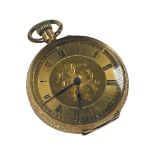 A lady’s 14ct gold open-faced pocket watch, outer case only is gold