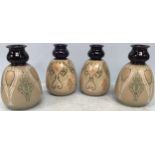 Two various pairs of Lovatt's Langley Mill art pottery vases, c1912-20, in the 'Osborne' designs