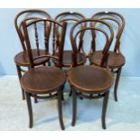 A set of 4 bentwood chairs and another bentwood chair
