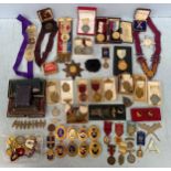 Various Masonic jewels including silver Royal Antediluvian Order of Buffaloes x 3, silver Grand