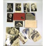 Three 1930s autograph books and a quantity of signed publicity photographs of mostly music and