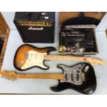 A mixed lot of musical interest, to include a 2012 Fender Squier Affinity series Stratocaster