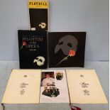 A collection of theatre programmes and ephemera, all related to The Phantom of the Opera at Her