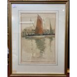 Victor Noble Rainbird (British 1887 - 1936) Study of sailing barges, signed, watercolour, mounted,