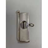 A silver cigar cutter by S J Rose & Son, hallmarked Birmingham, 1968, 5.3cm long