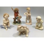 Four Royal Doulton miniature figurines, comprising ‘First Steps’, HN3361, ‘Well Done’, HN3362, ‘