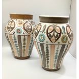 A pair of Langley Ware pottery baluster vases, 'Soraya' pattern, 30cm