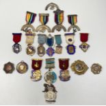 Twenty various silver Masonic jewels including RMBI x 2, Independent Order of Oddfellows 1931,