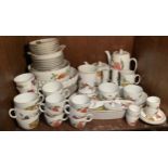 A quantity of Worcester Evesham tea and dinner wares comprising cups and saucers, egg cups,
