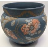 A Langley Ware Pottery Jardinière, decorated with incised sgraffito and salmon, brown and