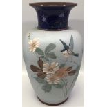 A Lovatt Langley Mill baluster 'New Aerware' vase, 1903, decorated with Blue Tit and impasto flowers