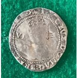 A hammered silver James I silver sixpence, 3rd issue, dated 1621. Some marks in the portrait field