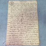 A Napoleonic military notary document running into several pages hand written in Italian with