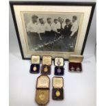 Portsmouth FC / Jimmy Allen Interest: Eight Football Medals comprising a 9ct Gold FA Cup Runners