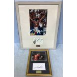 Two framed tribute montages of Manchester United and England’s greatest goal scorer depicting images