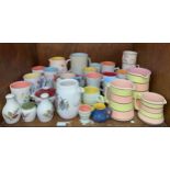 Various Langley /Denby pottery tablewares including 'Freesia' 'Harlequin' 'Conifer' 'Jamaica' and '