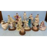 Sixteen various figurines mainly Leonardo Collection including ‘Sunday Stroll’, ‘The Charleston’ and