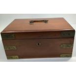 A Victorian travelling Doctors / Apothecary brass-bound mahogany case containing various medicine