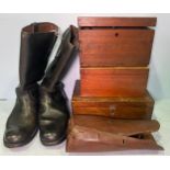 A pair of black leather motorcycle boots by Adams Bros Ltd, approx. Length of sole 32cm, together